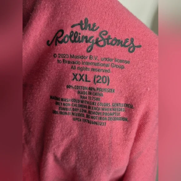 The Rolling Stones Size XXL Authentic UK Tour 1971 - Pink T-Shirt Ptp 24" - Picture 5 of 8